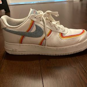 Rainbow stiched Nike Air Force ones!!